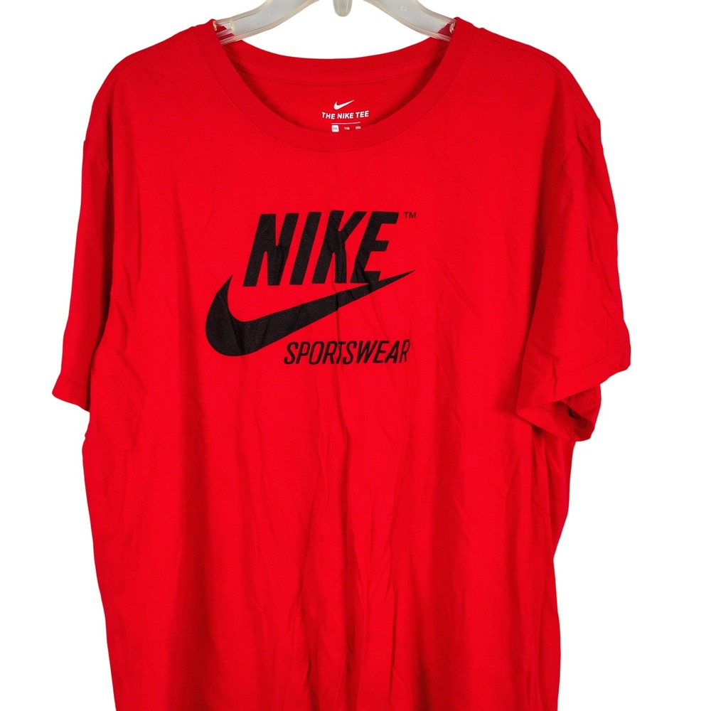 Nike Mens XXL Sportswear Futura Logo Tee Red Cotton Gorpcore Streetwear